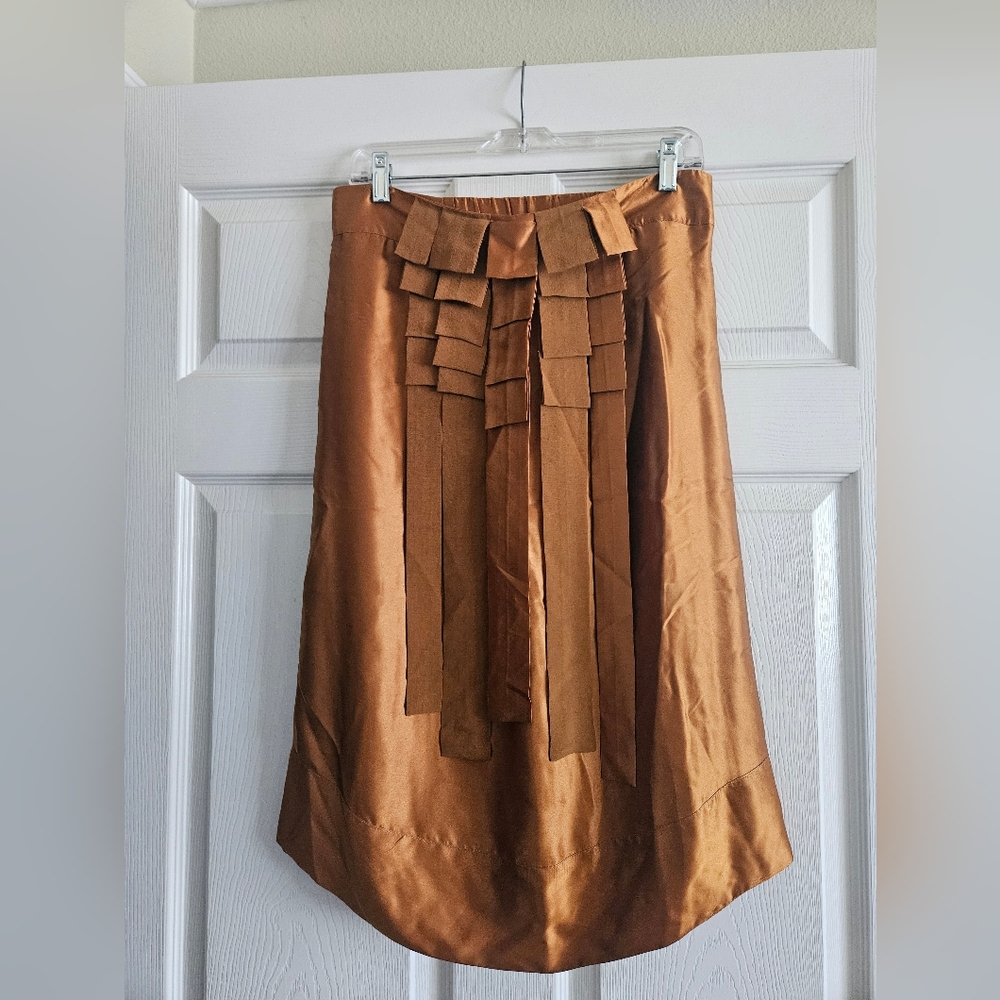 French Connection Strapless Dress in Rich Brown